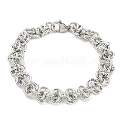 304 Stainless Steel Byzantine Chain Bracelet, Stainless Steel Color, 7-7/8 inch(20cm)