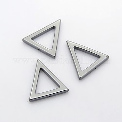 Non-Magnetic Synthetic Hematite Hollow Triangle Pendants, 32x29x4mm, Hole: 1mm