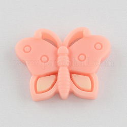 Scrapbook Embellishments Flatback Cute Butterfly Plastic Resin Cabochons, Light Salmon, 16x22x4mm