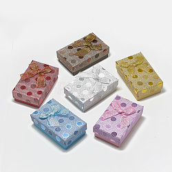 Картон комплект ювелирных изделий коробки, с губкой внутри, прямоугольные, разноцветные, 8x5x3 см