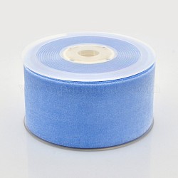 Ruban de velours en polyester pour emballage de cadeaux et décoration de festival, bleuet, 2 pouce (50 mm), environ 20yards / rouleau (18.29m / rouleau)