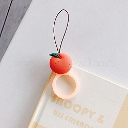 Anelli per cellulare in silicone, cordini pendenti corti ad anello per dito, modello arancione, anello: 3 cm