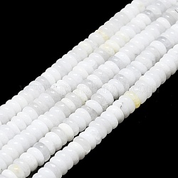 Natural White Moonstone Beads Strands, Disc, 6x1~3mm, Hole: 0.8mm, about 151pcs/strand, 15.35''(39cm)