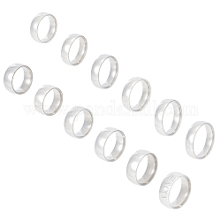Unicraftale 24 pz 12 anelli in acciaio al titanio semplici per le donne, colore acciaio inossidabile, diametro interno: 16~20.9mm, 2pcs / size