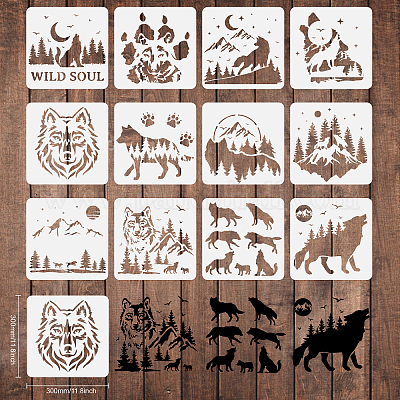 Mountain Stencils For Painting On Wood Burning Stencils And Patterns  Reusable Nature Deer Tree Stencils For Crafts Canvas Furniture Wall Drawing