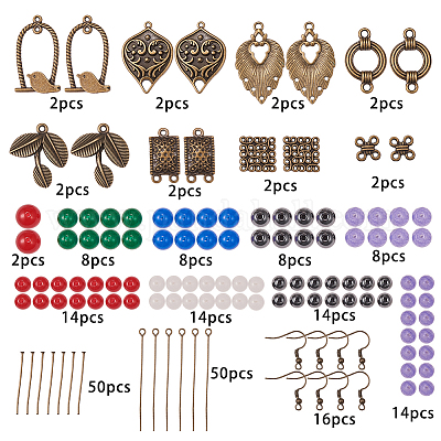 SUNNYCLUE 1 Box DIY 10 Pairs Purple Dangle Earring Making Kit