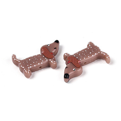 Печатные непрозрачные бусины из смолы&nbsp;RESI-N043-04F-1