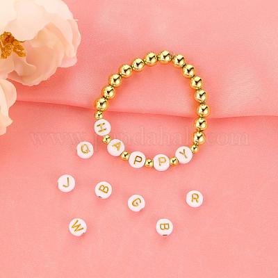 700pcs 7 Colors Round Letter Beads Acrylic Alphabet Number Beads for  Jewelry Making DIY Necklace Bracelet (7x4mm)