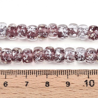 Светящиеся стеклянные бусины ручной работы из серебряной фольги FOIL-N029-02B-04-1