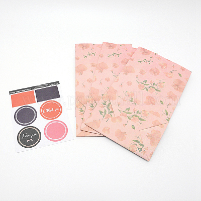 Бумажные пакеты с цветочным узором CARB-WH0009-11A-1