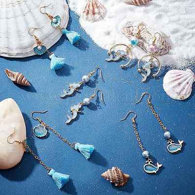 Wholesale SUNNYCLUE Sea Animal Shape Dangle Earring Making Kit 