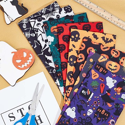 Tessuto in policotone stampato halloween&nbsp;DIY-WH0032-07B-1