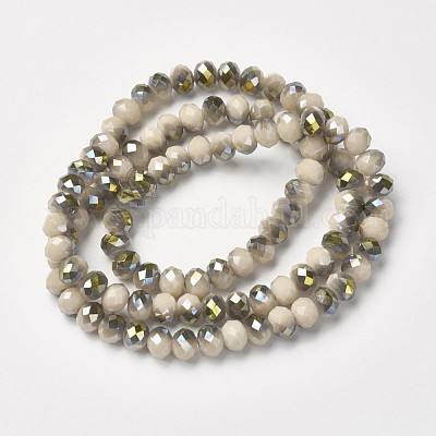 Chapelets de perles en verre opaque électrolytique&nbsp;EGLA-A034-P6mm-S17-1