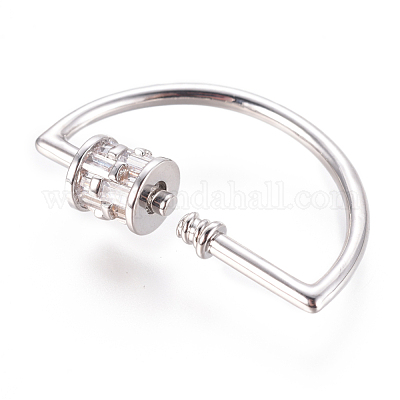 Латунь микропаве кубический цирконий винт карабин подвески с замком&nbsp;ZIRC-F105-23P-1