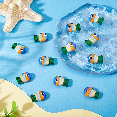 12шт ручной работы бусины лэмпворк&nbsp;LAMP-TA0001-74A-1