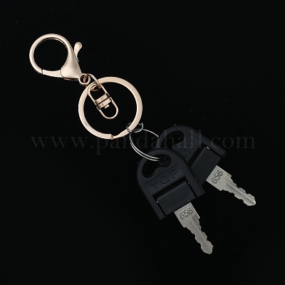 PandaHall Iron Alloy Lobster Claw Clasp Keychain, Light Gold, 68x30mm Iron Others