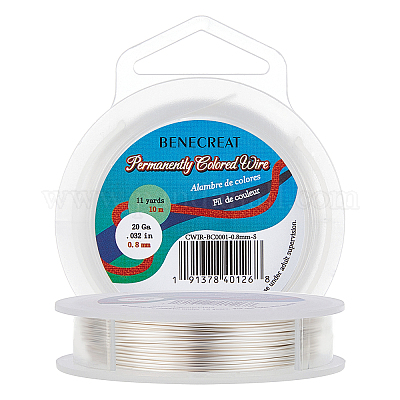 BENECREAT Copper Wire, for Wire Wrapped Jewelry Making, Silver, 20