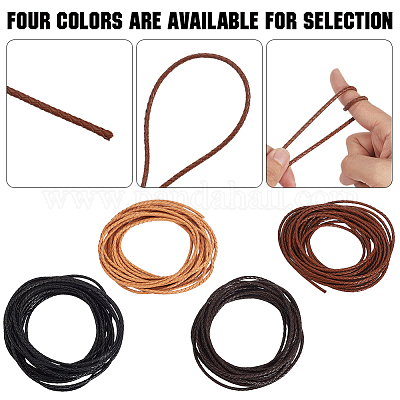 Круглый плетеный шнур из коровьей кожи с буквами длиной 5 м&nbsp;WL-GF0001-34A-02-1