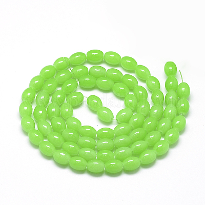 Выпечка окрашенные стеклянные бусины пряди X-DGLA-S115-8x6mm-Y09-1