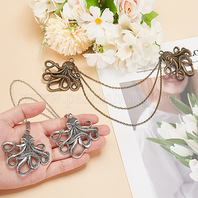 Подвесные цепи с подвесками из сплава осьминога&nbsp;AJEW-GO00023-1