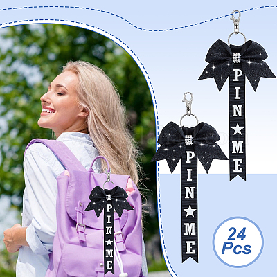 24 portachiavi in poliestere e strass&nbsp;KEYC-TW0001-01-1