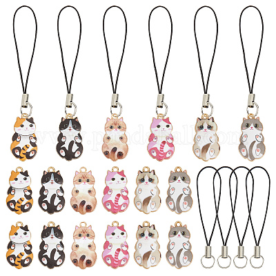 Wholesale SUNNYCLUE 1 Box 24 Set 6 Styles Phone Charms Strap Kawaii  Cellphone Charm Cute Cat Animal Pets Cell Phone Charms for Women Adults DIY  Wallet Keychain Moblie Phones Case Camera Bag