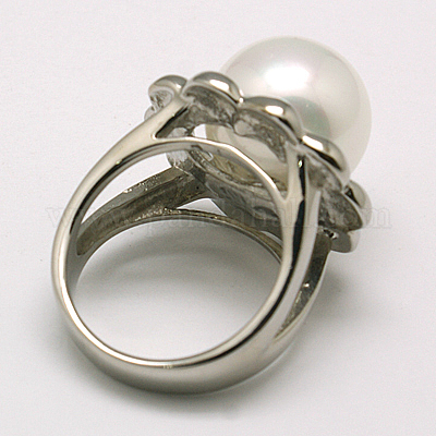 Wholesale 316L Stainless Steel Shell Pearl Rings - Pandahall.com