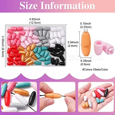 40 комплект пластиковых застежек 8 цветов&nbsp;KY-FS0001-37-1