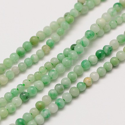 Natürlichen Edelstein Qinghai Jade runde Perlen Stränge G-A130-3mm-07-1