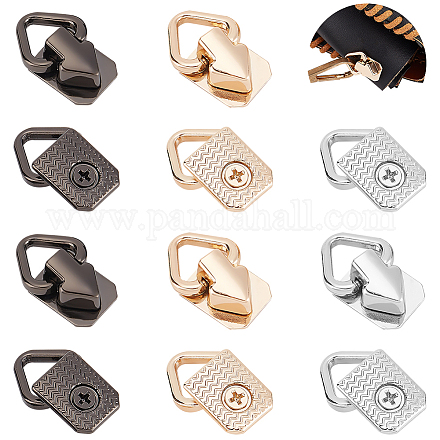 WADORN 12Pcs 3 Colors Alloy Triangle Ring Suspension Clasps FIND-WR0007-49-1