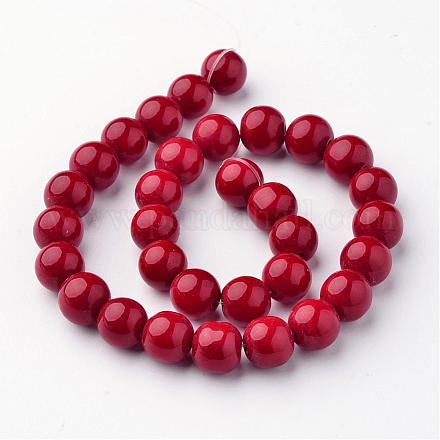 Chapelets de perles en verre opaque GLAA-G015-10mm-19-1