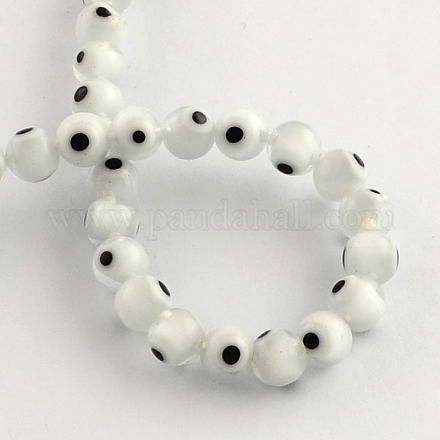 Perles rondes vernissées de mauvais œil manuelles LAMP-R114-10mm-11-1