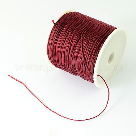 編み込みナイロン糸  ビーズジュエリー作りのための中国結びコードビーズコード  暗赤色  0.5mm  約150ヤード/ロール NWIR-R006-0.5mm-192-1
