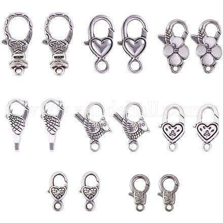 Tibetan Style Alloy Lobster Claw Clasps TIBE-PH0005-08AS-1