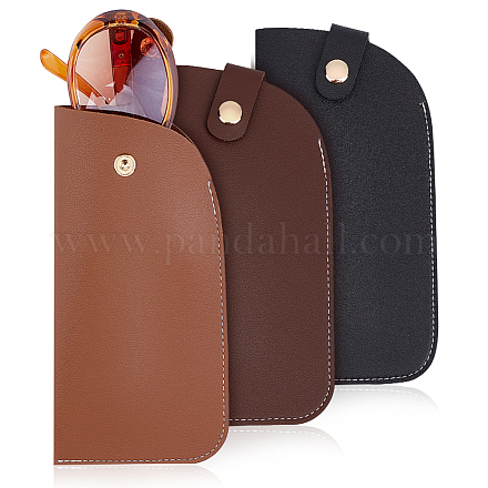 PandaHall Elite 3Pcs 3 Colors PU Imitation Leather Slip-in Glasses Bag AJEW-PH0004-62-1