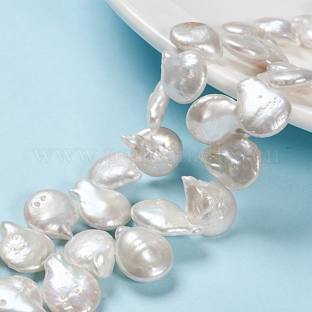 Hebras de perlas keshi de perlas barrocas naturales PEAR-S010-33-1
