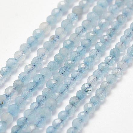 Natürliche Aquamarin Perle Stränge G-P279-75-3.5mm-1