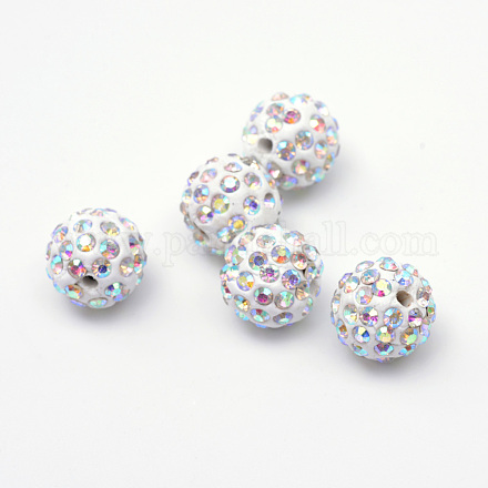 Perles en strass pavé d'argile polymère RB-Q197-12mm-14-1