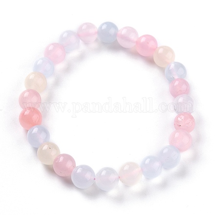 Gefärbte natürliche Jade Perlen Stretch-Armbänder BJEW-G633-B-21-1