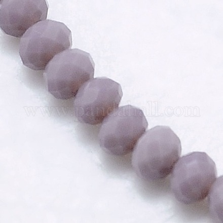 Opaque Solid Color Crystal Glass Rondelle Beads Strands EGLA-F050A-01-1