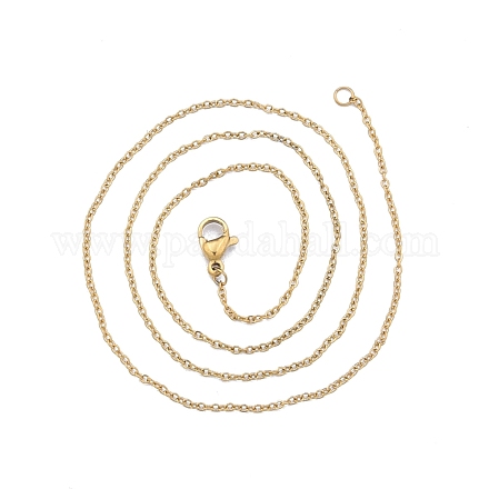 304 Edelstahl-Kabelketten-Halskette für Männer und Frauen NJEW-N050-A02-G12-1
