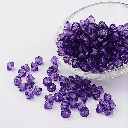Faceted Bicone Transparent Acrylic Beads DBB18MM-78-1