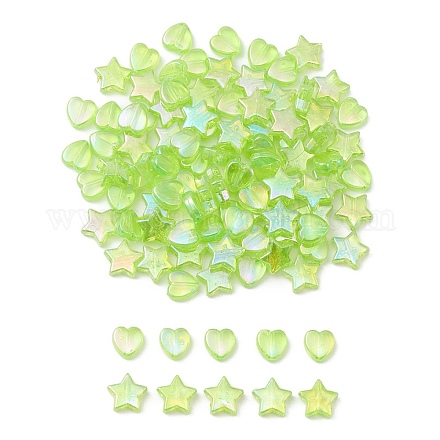 100pcs 2 perles acryliques transparentes écologiques de style TACR-YW0001-86E-1
