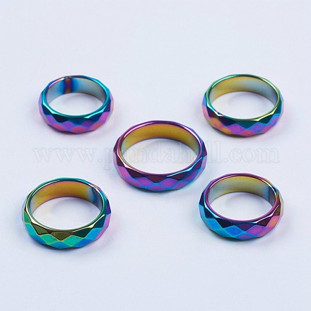 Non-magnetic Synthetic Hematite Rings RJEW-I051-01-A-1