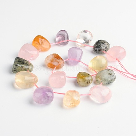 Brins de perles de pierres précieuses mélangées naturelles en forme de larme G-D771-11-1