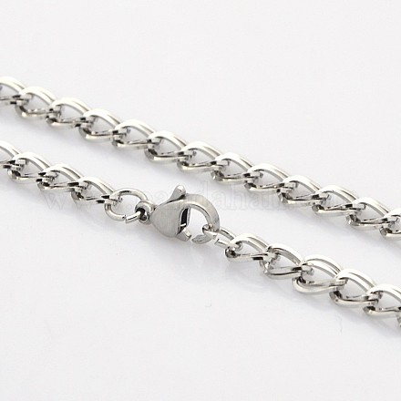 304 Stainless Steel Curb Chain Necklace Making STAS-L126-03P-1