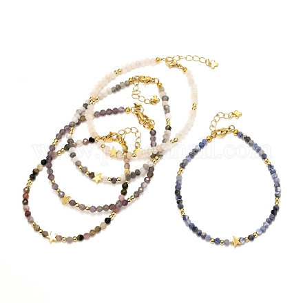 Bracelet en perles de pierres précieuses mélangées naturelles pour fille femmes BJEW-JB06735-1