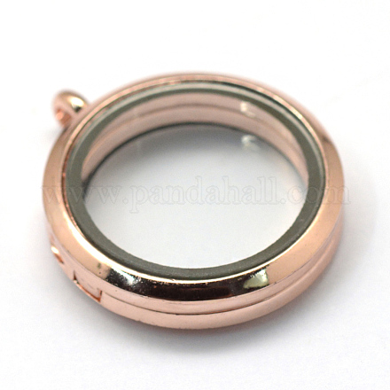 Плоский круглый стеклянный сплав магнитная фоторамка живая память с плавающей медальона подвески X-PALLOY-S046-01RG-1
