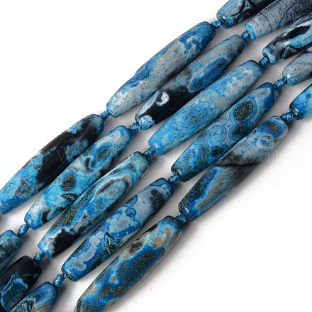 Natürlichen blauen Achat Perlen Stränge G-S370-016-1