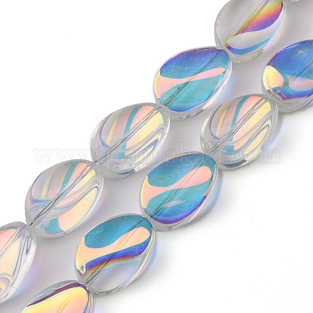 Brins de perles de verre de galvanoplastie transparentes EGLA-C001-AB01-1